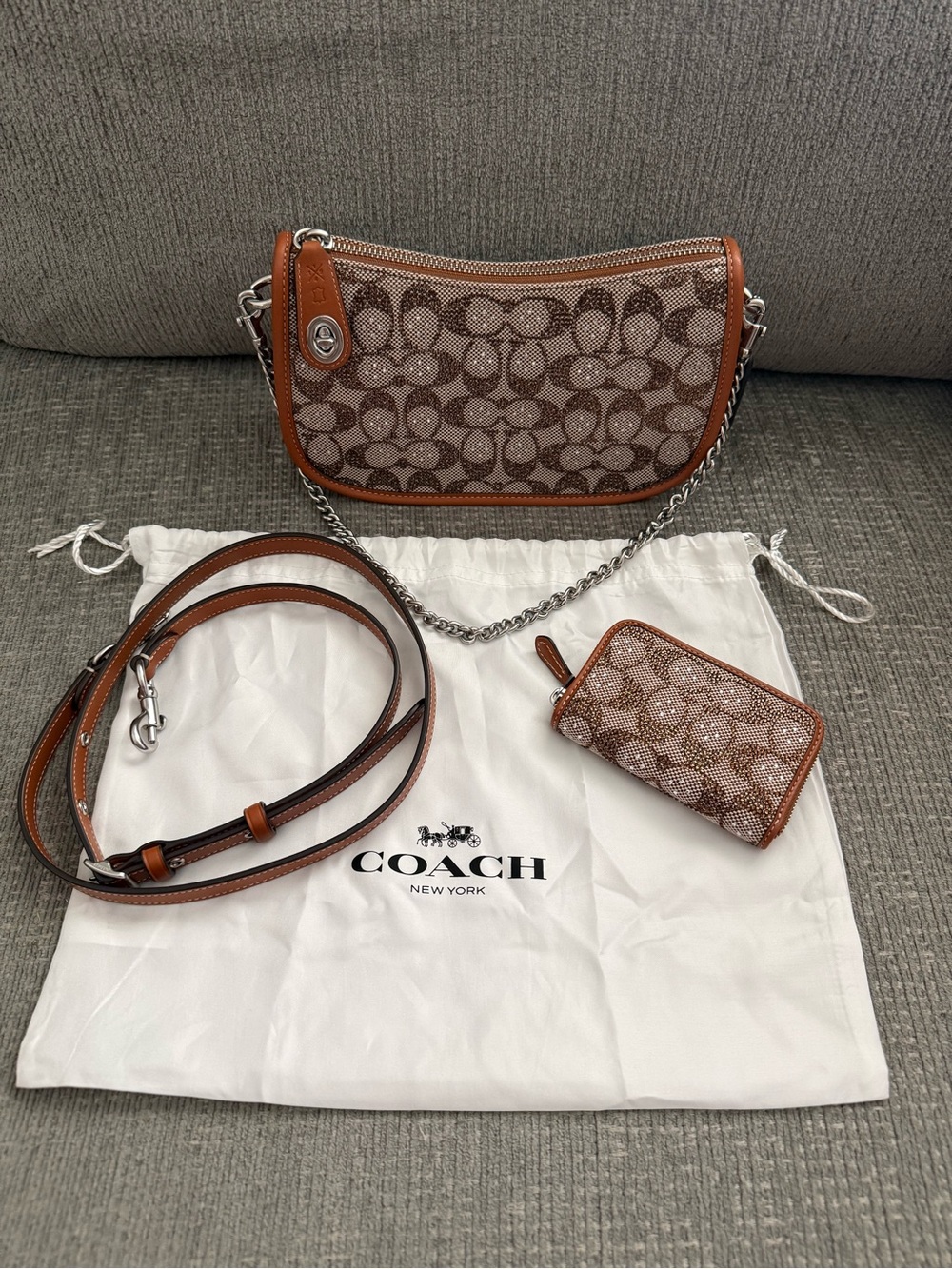 Coach Crystal Swinger with accordion wallet